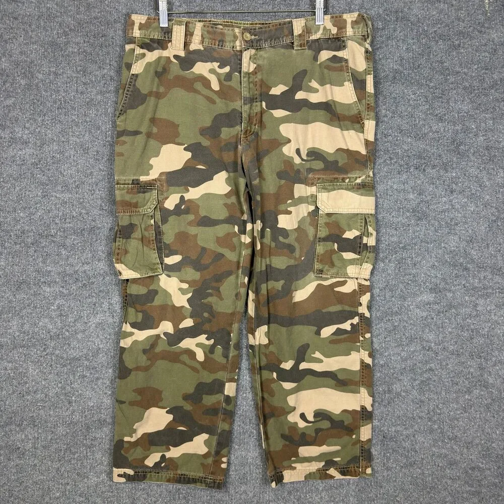 Outdoor Life Mens Cargo Pants 38x28 Camo Hunting Work Utility Baggy Wide Leg Y2K